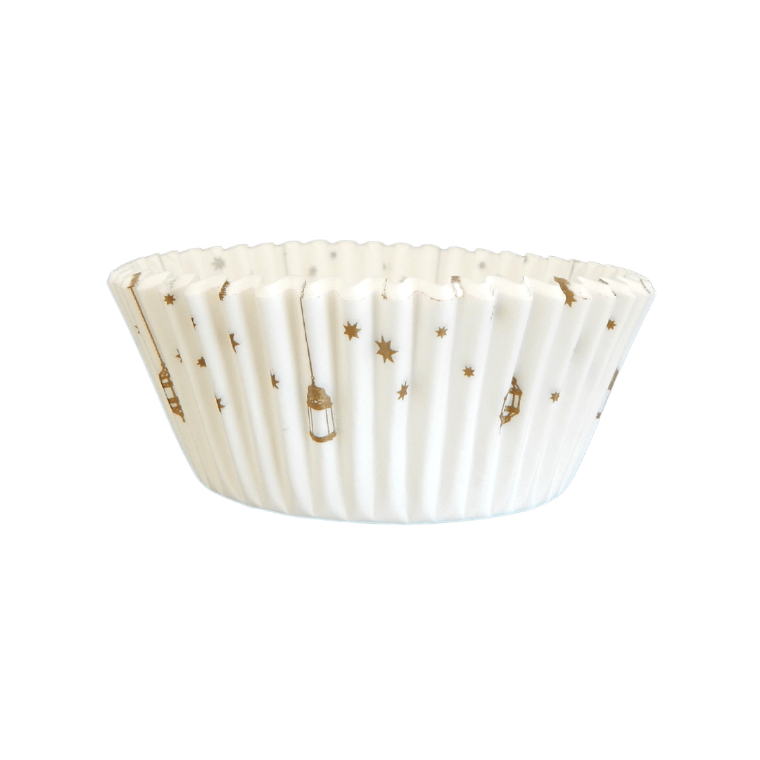 Lantern Cupcake Cases (200pk) - White & Gold