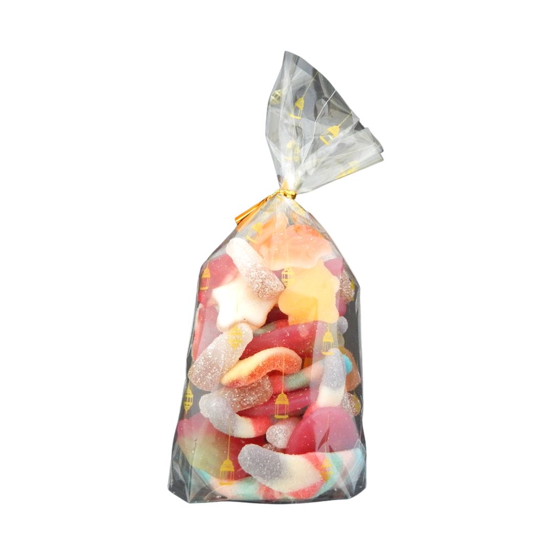 Lantern Treat Bags (10pk) – Clear & Gold Foil