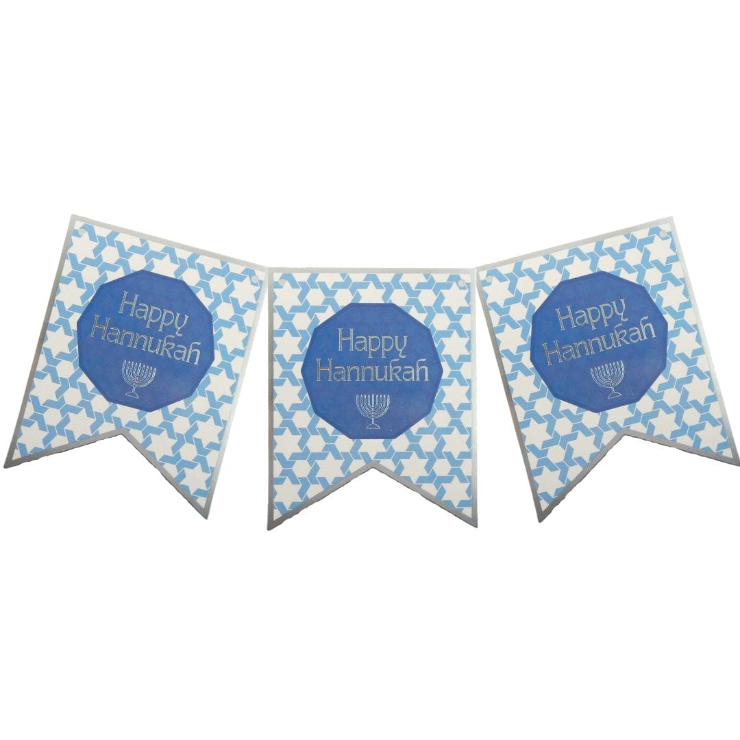 Happy Hanukkah Party Banner - Blue & Silver