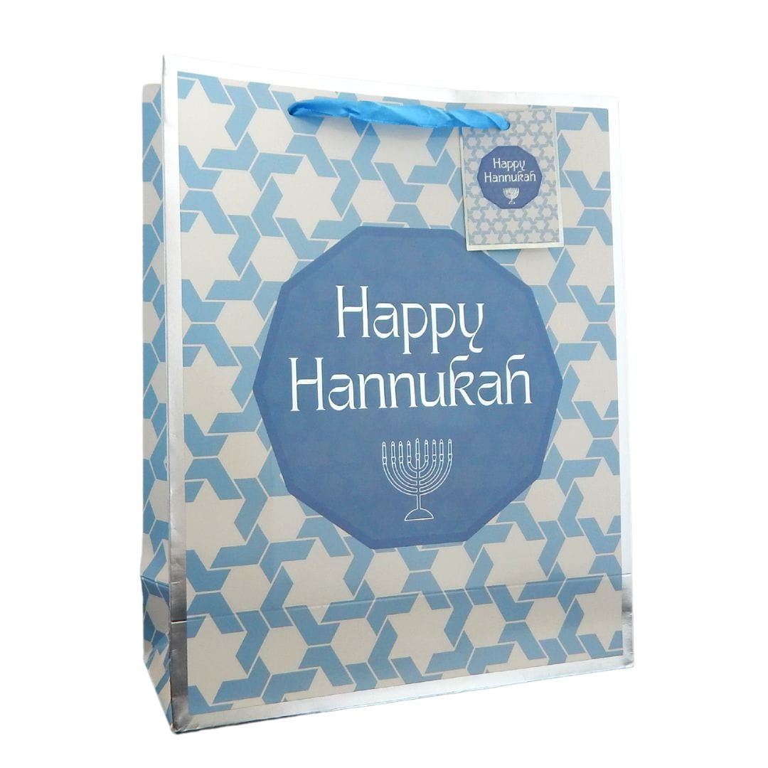 Happy Hanukkah Gift Bag – Blue & Silver