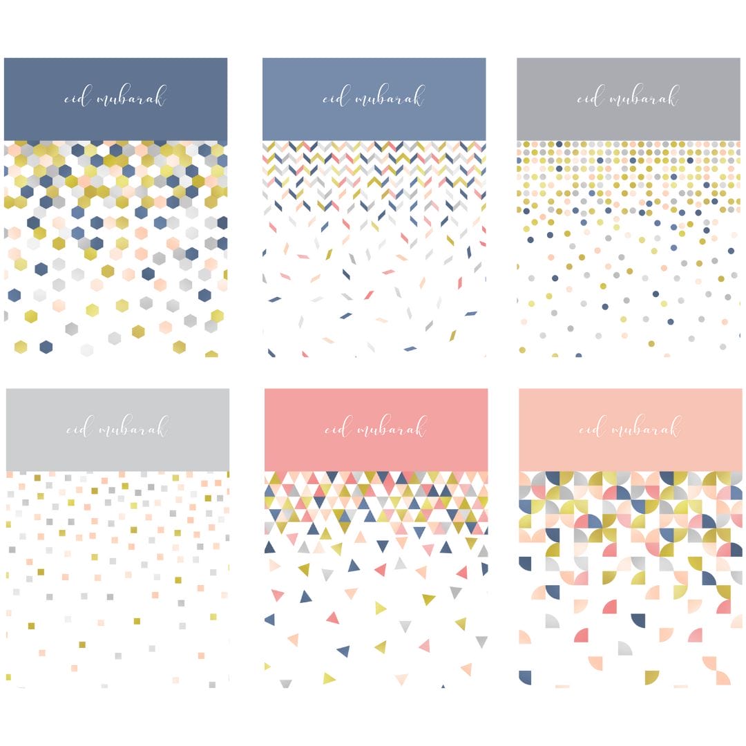Eid Mubarak Greeting Cards (6pk) - Modern