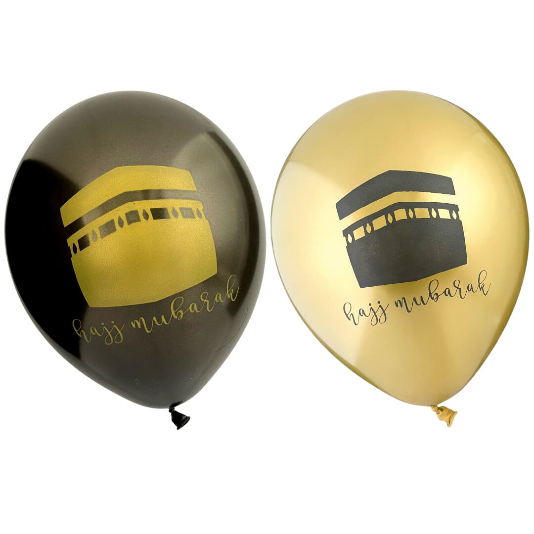 Hajj Party Balloons (10pk) – Black & Gold