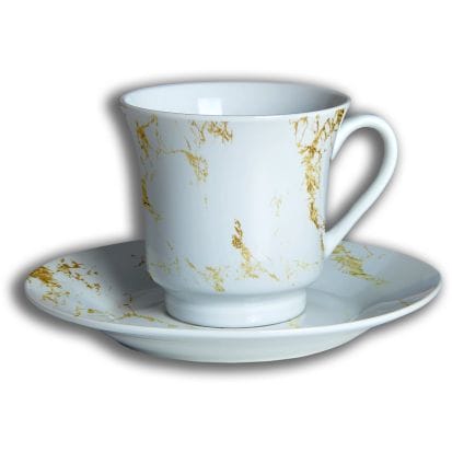 Gold Marble - 12pc Tea Set - Peacock Supplies