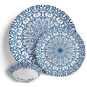 Fez Blue - 18pc Ceramic Dinner Set - Peacock Supplies