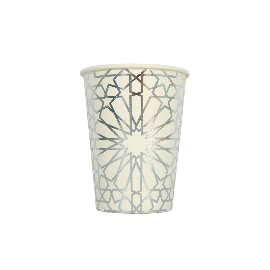 Geo Silver Party Cups – 10 pack