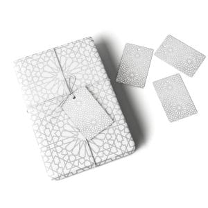 Geo Silver Gift Wrap & Tag - Peacock Supplies