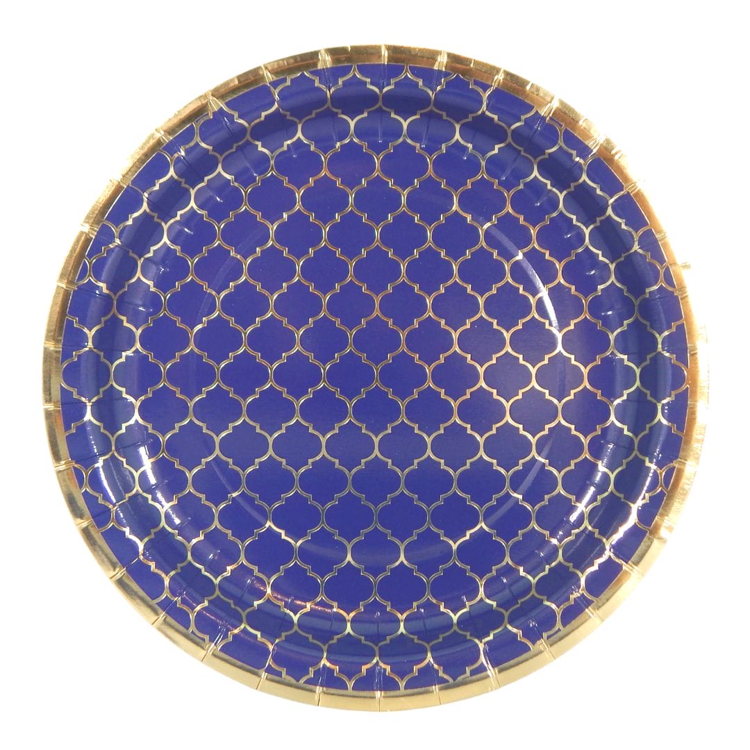 Moroccan Navy Party Plates - 10 pack - Peacock Supplies