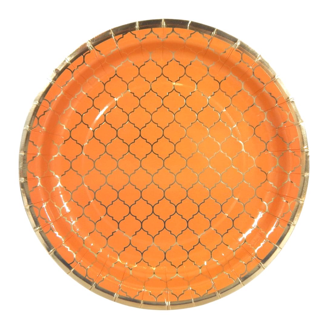 Moroccan Amber Party Plates - 10 pack - Peacock Supplies