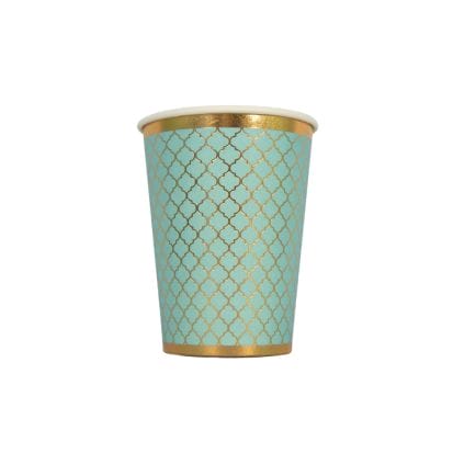 Moroccan Teal Party Cups - 10 pack - Peacock Supplies