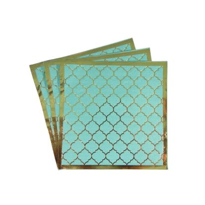 Moroccan Teal Party Napkins - 20 pack - Peacock Supplies