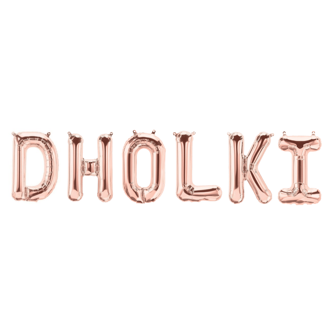 Dholki Foil Balloons - Rose Gold - Peacock Supplies