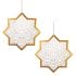 Hanging Star & Chain - 2 pack - White & Gold - Peacock Supplies