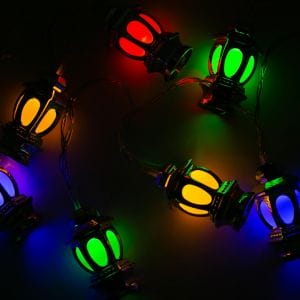 Lantern Fairy Lights - Multicolour - Peacock Supplies