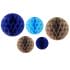 Honeycombs Ball Decorations (5pk) - Navy & Gray - Peacock Supplies