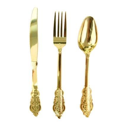 Party Cutlery (18pk) - Gold - Peacock Supplies