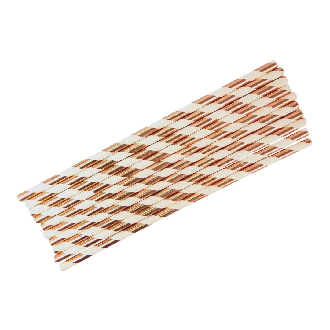 Party Straws – White & Rose