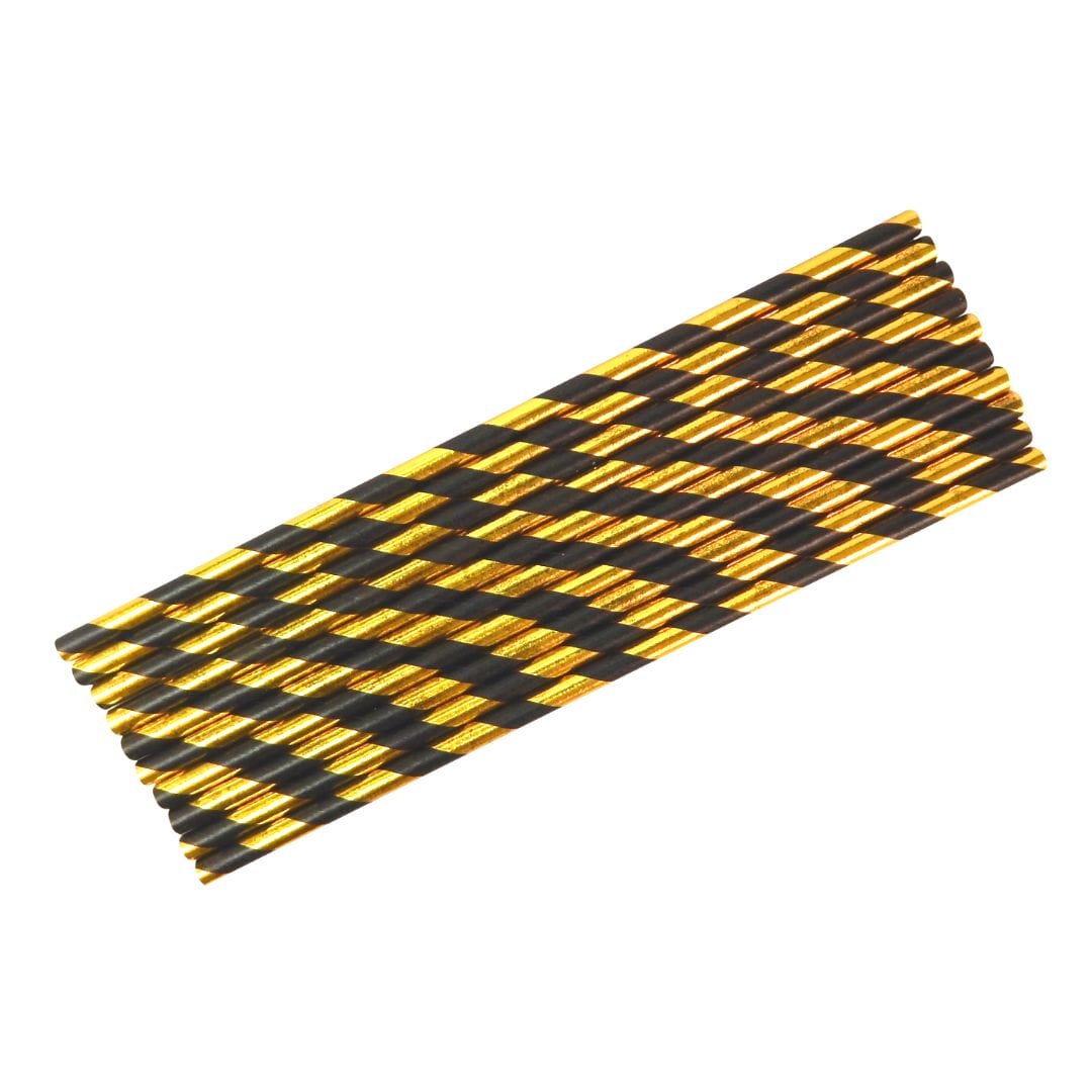 Party Straws – Black & Gold