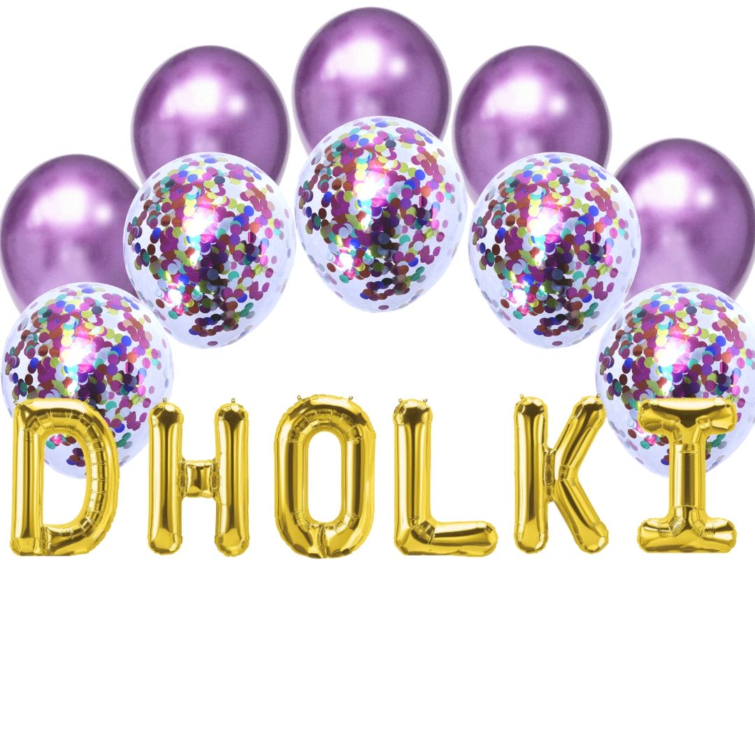 Balloon Bundle - Dholki - Gold & Purple - Peacock Supplies