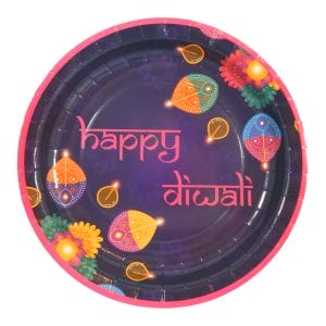 Diwali Pink Party Plates - 10 pack - Peacock Supplies