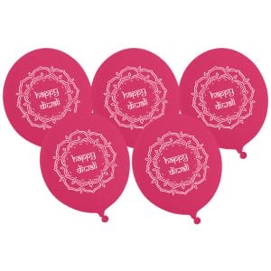 Diwali Pink Balloons - 5 pack - Peacock Supplies