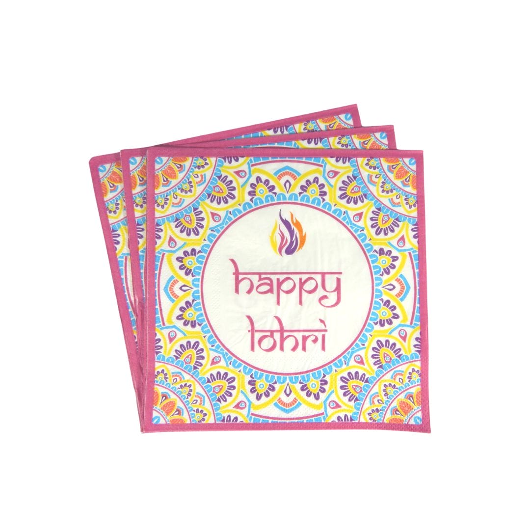 Happy Lohri Party Napkins (20pk) – Multicolour