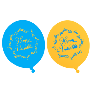 Vaisakhi Party Balloons (10pk) - Blue & Yellow - Peacock Supplies