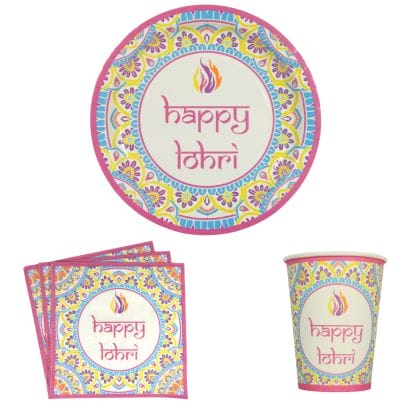Happy Lohri Party Pack - Colourful - Peacock Supplies