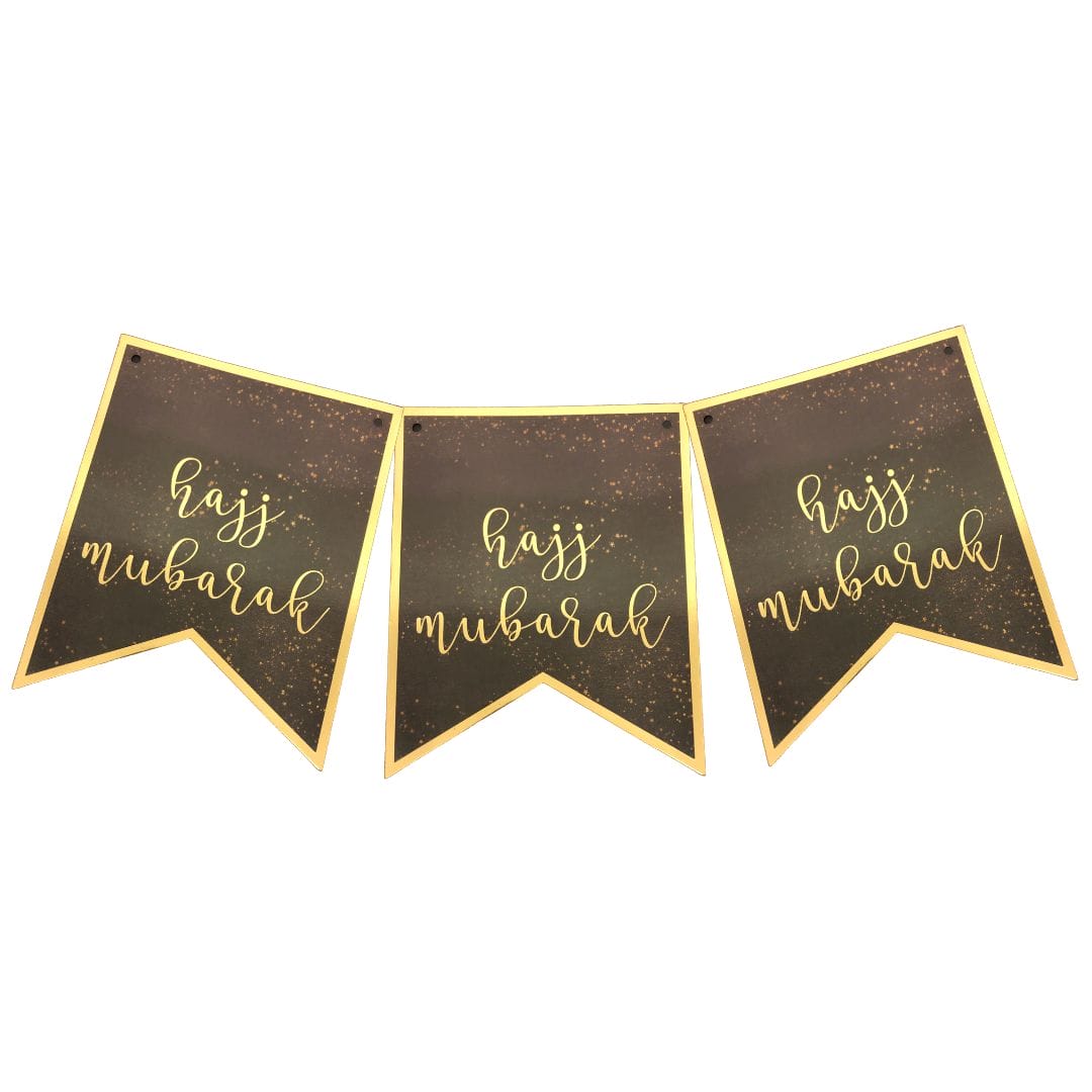 Hajj Mubarak Banner – Black & Gold