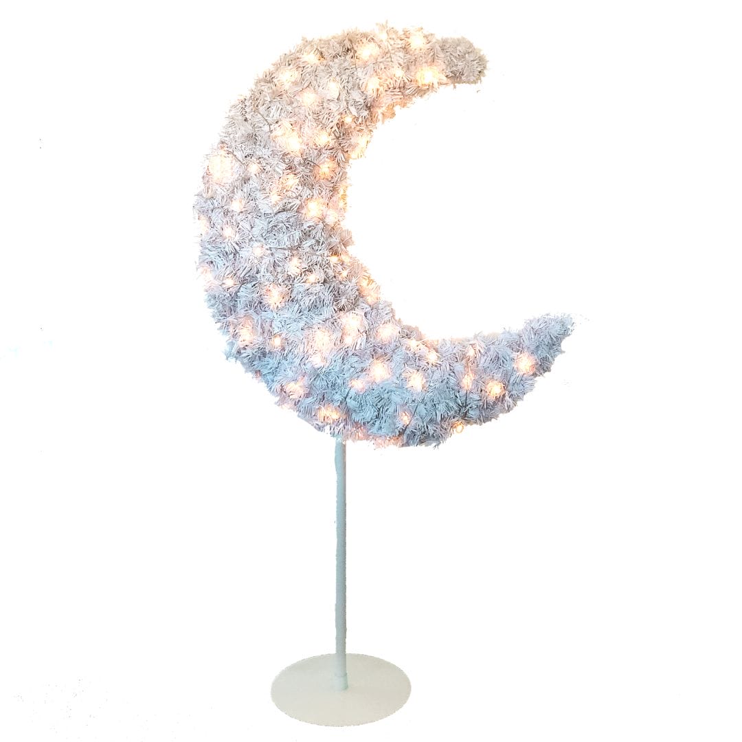 Eid Moon Tree & LED Lights - 5ft White - Ramadan - Peacock Supplies