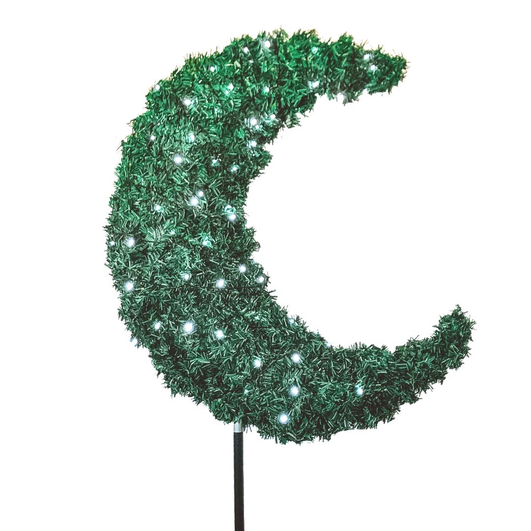Eid Moon Tree & LED Lights - 3ft Green - Ramadan - Peacock Supplies