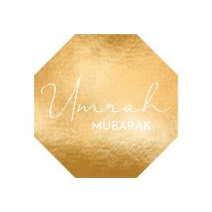 Umrah Mubarak Foil Stickers - 12 pack - Peacock Supplies