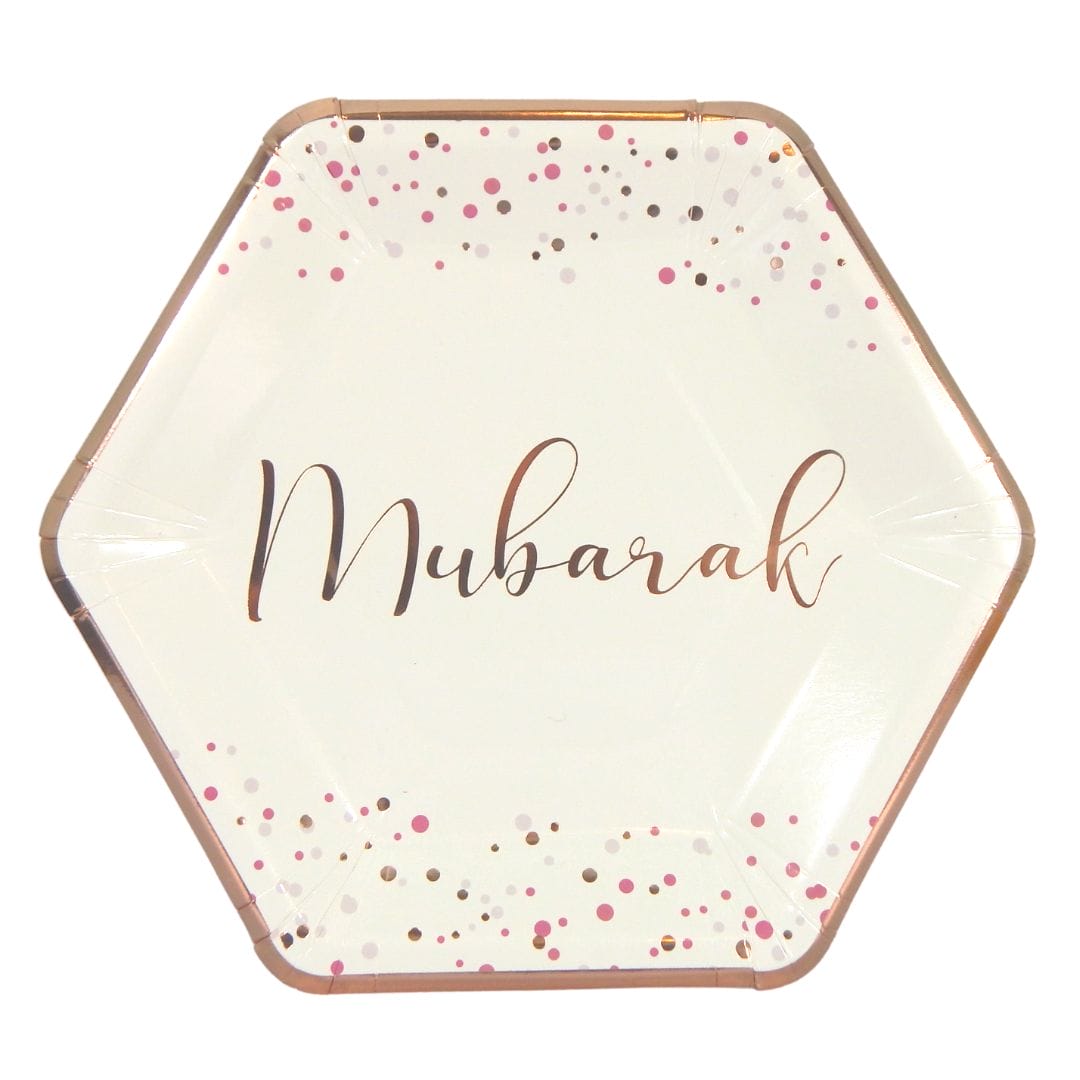 Mubarak Confetti Party Plates – 10 pack