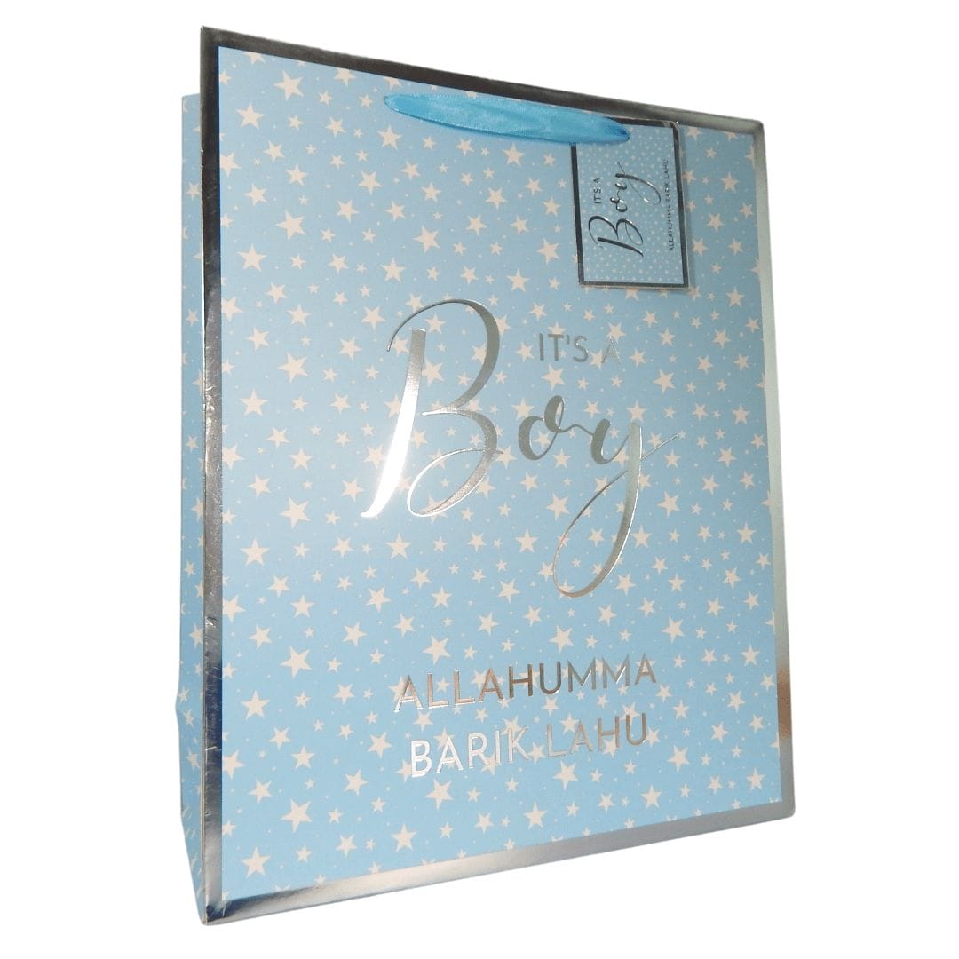 Baby Boy Gift Bag – Blue & Silver