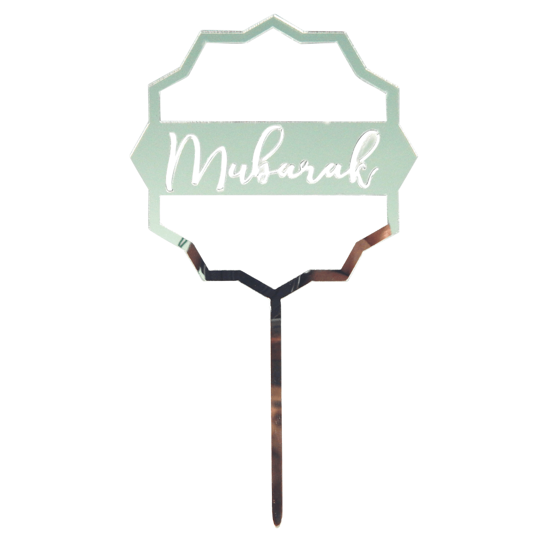 Mubarak Silver Cake Toppers - 5 pack - Peacock Supplies