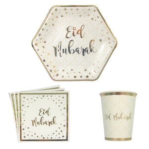 Eid Mubarak Party Pack - Cream & Gold - Peacock Supplies