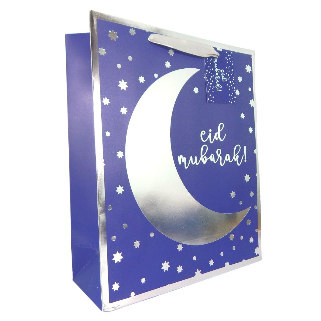 Eid Mubarak Gift Bag – Blue & Silver