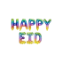 Happy Eid Foil Balloons - Rainbow - Peacock Supplies