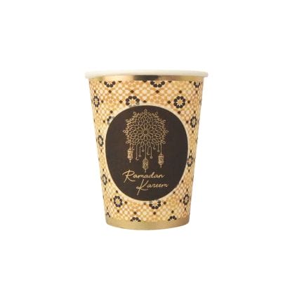Ramadan Kareem Party Cups (10pk) - Black & Gold - Peacock Supplies
