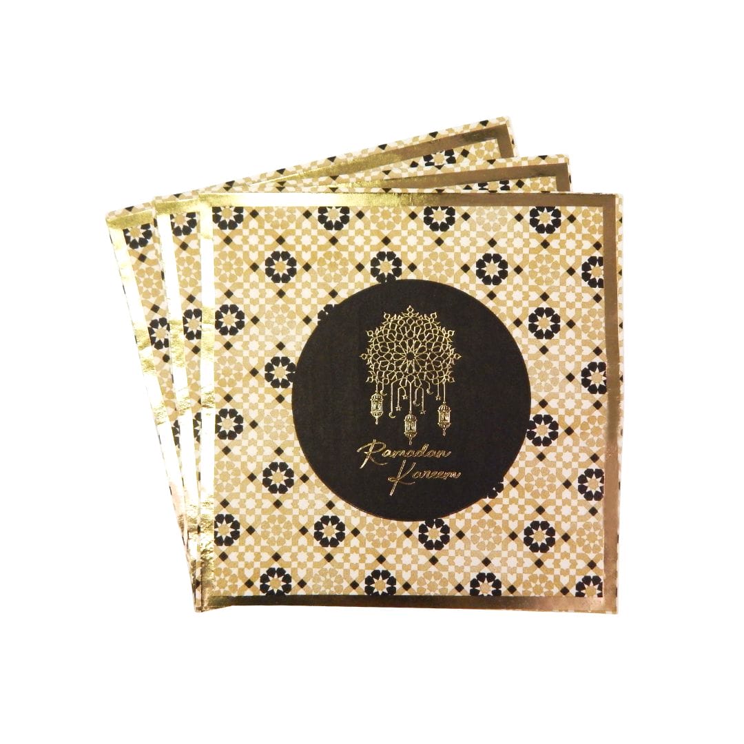 Ramadan Kareem Party Napkins (20pk) – Black & Gold