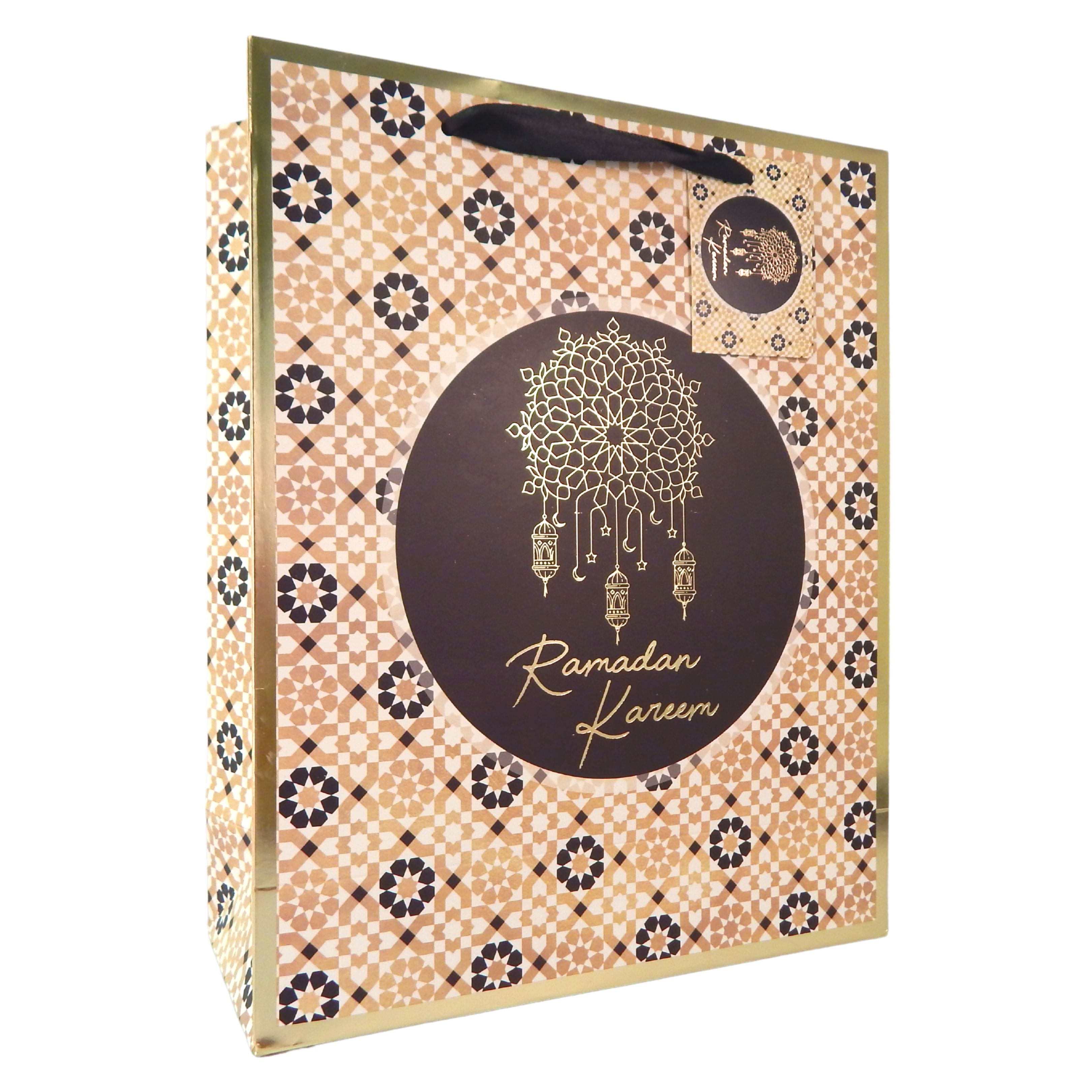 Ramadan Kareem Gift Bag - Black & Gold - Peacock Supplies