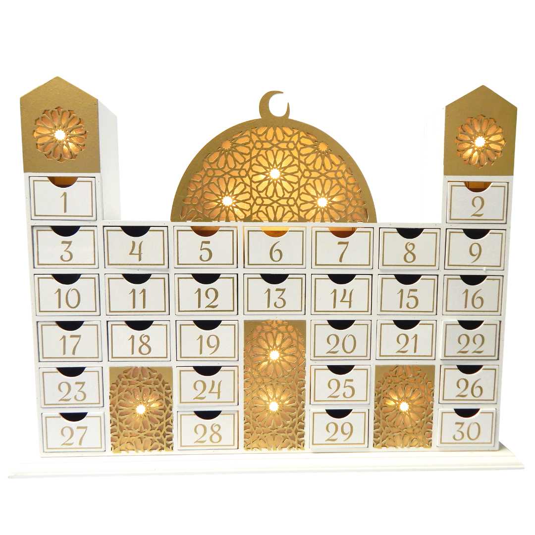 Ramadan Wooden Countdown Calendar - Mosque - Peacock Supplies