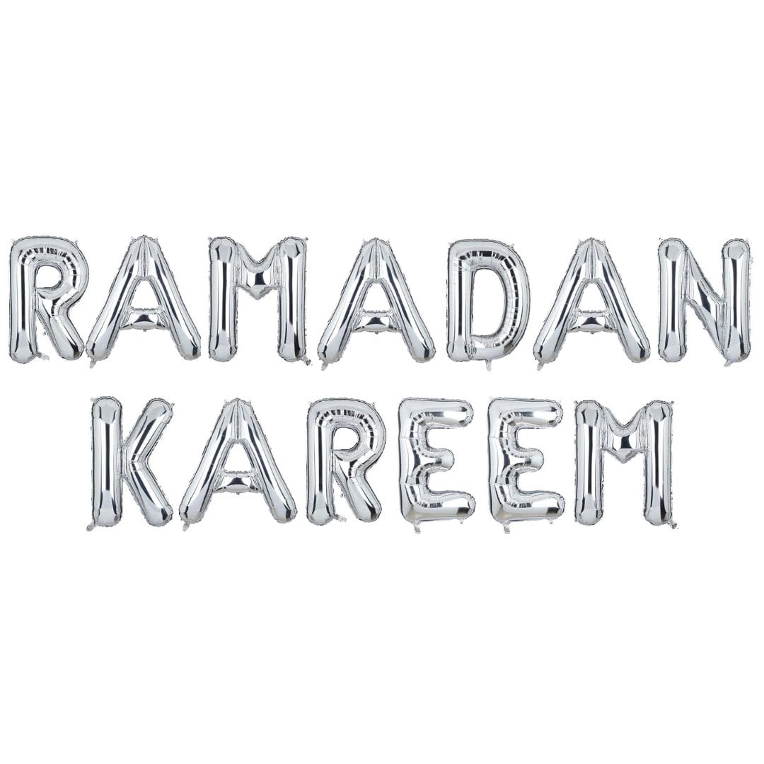 Ramadan Kareem Foil Balloons - Silver - Peacock Supplies