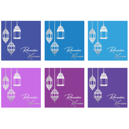 Ramadan Greeting Card (6pk) - Evening Silver Foil - Peacock Supplies