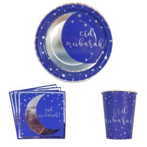 Eid Mubarak Party Pack - Navy & Silver - Peacock Supplies
