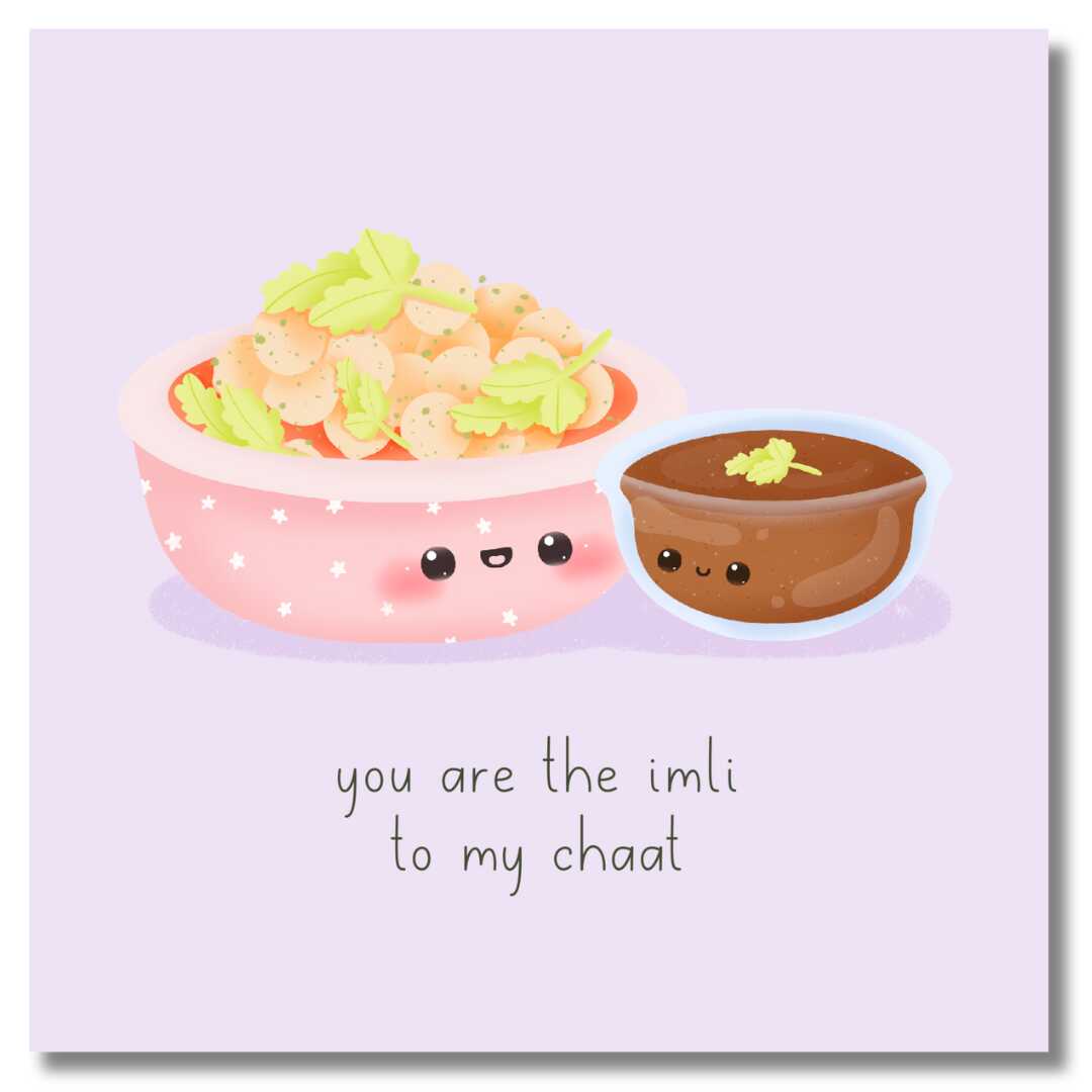Food Couples Greeting Card - Chaat & Imli