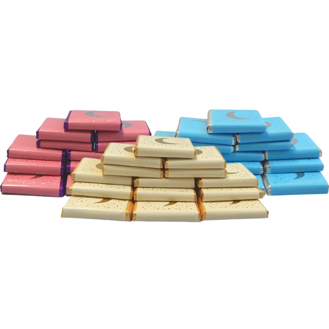 Milk Chocolate Squares Bundle (90pk) - Cream, Blue & Pink