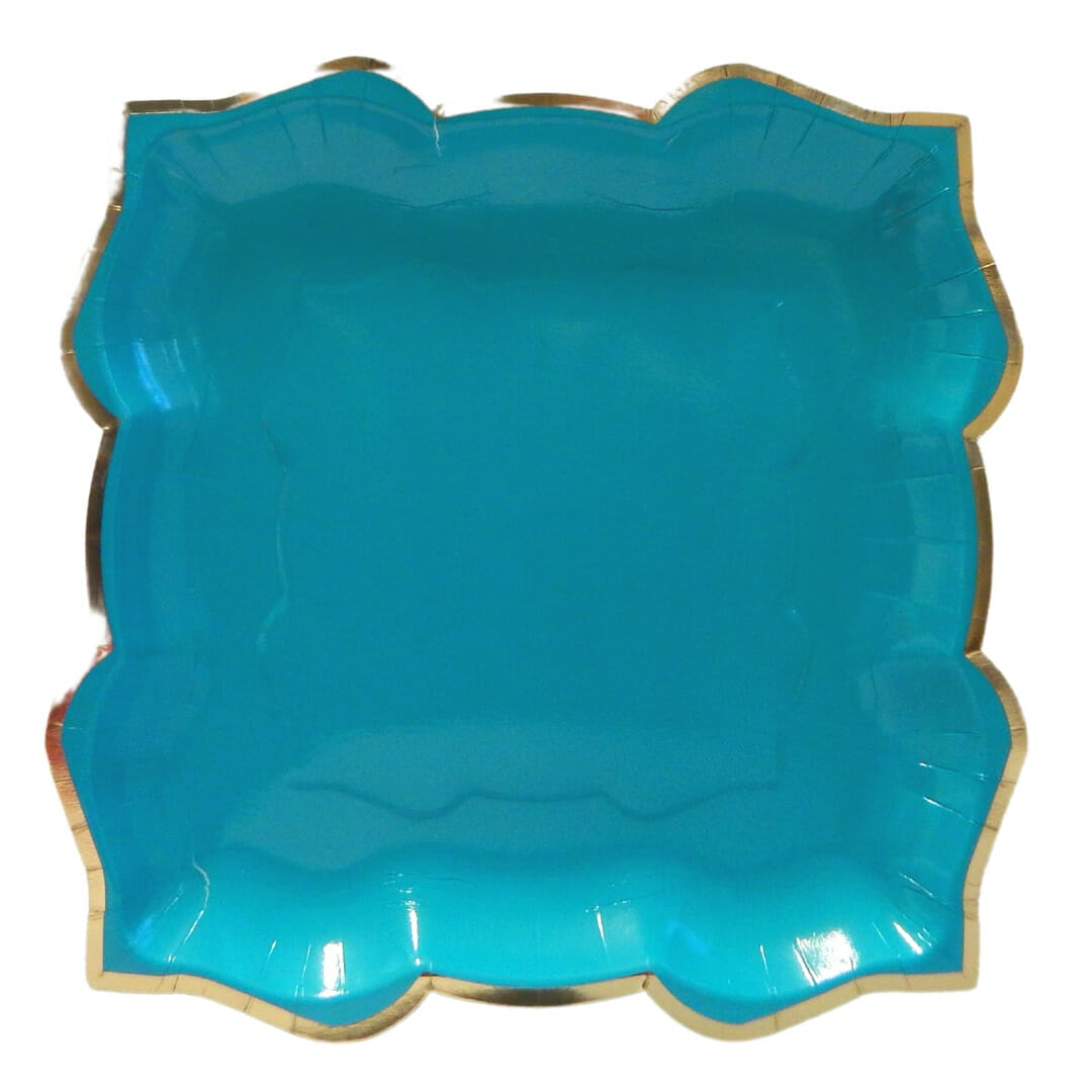 Lotus Large Party Plates (10pk) - Turquoise (Teal)