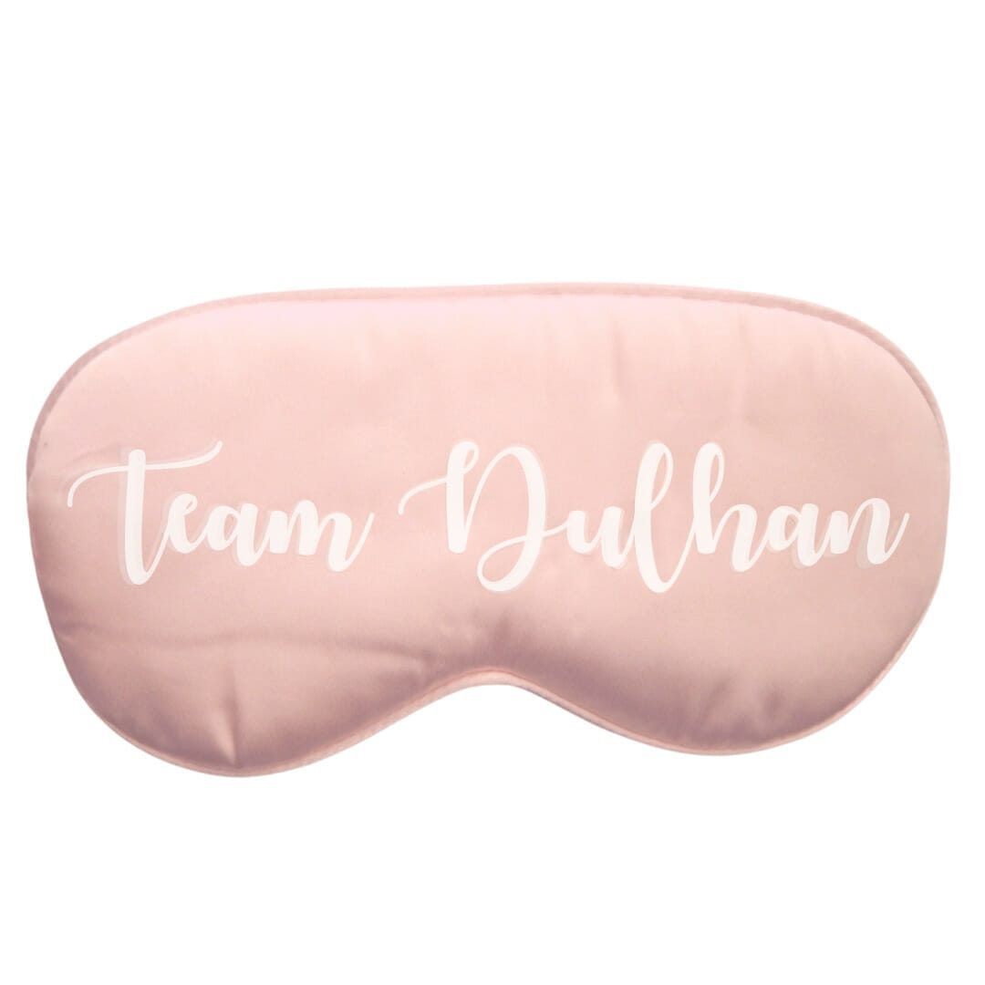 Team Dulhan Eye Mask – Pink & White