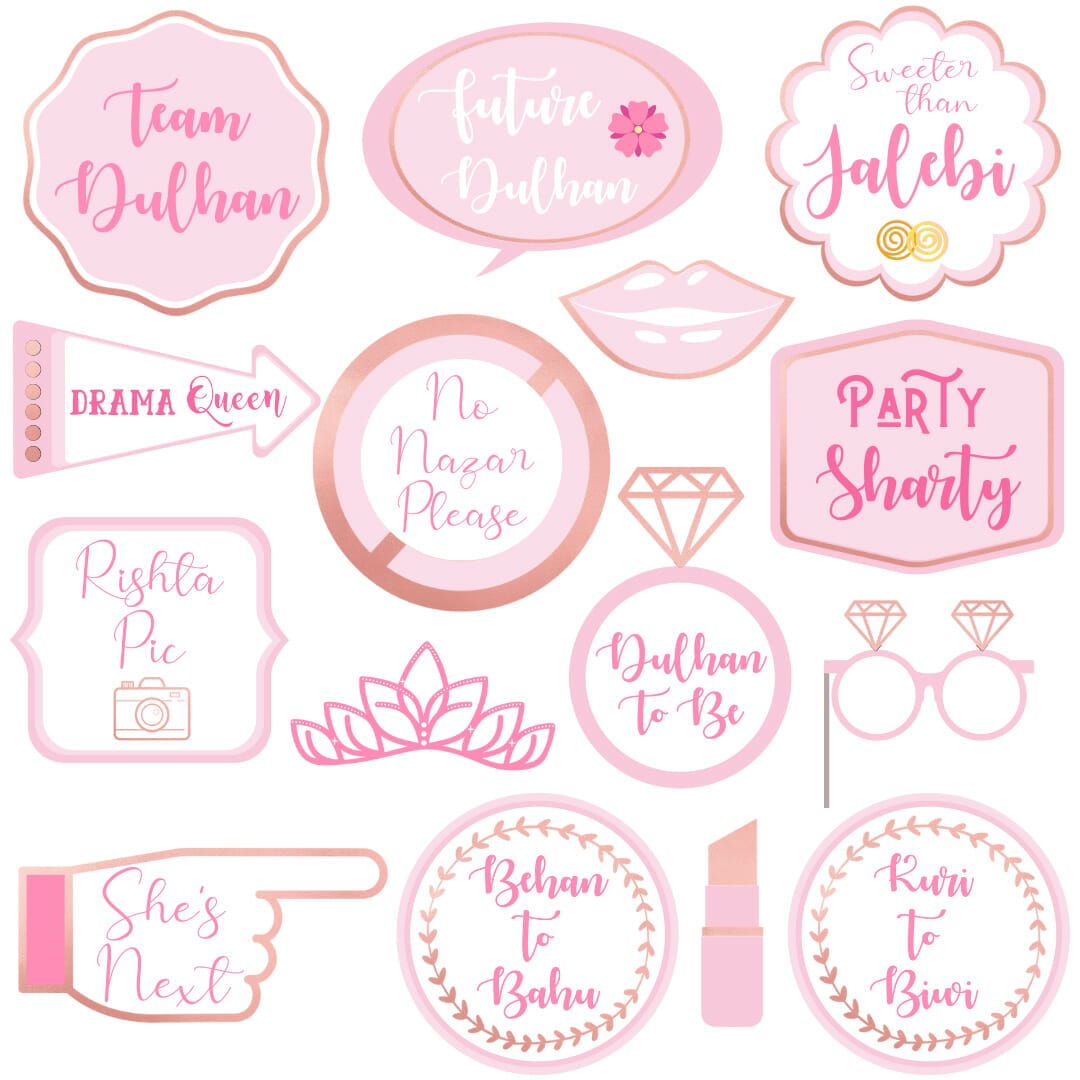 Team Dulhan Photo Props – 15 pack