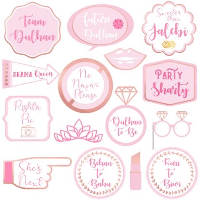 Team Dulhan Photo Props - 15 pack